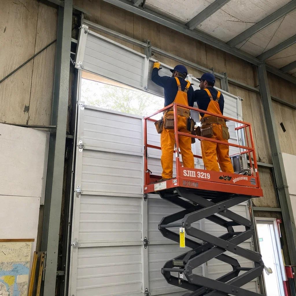 A commercial garage door installation in Colorado