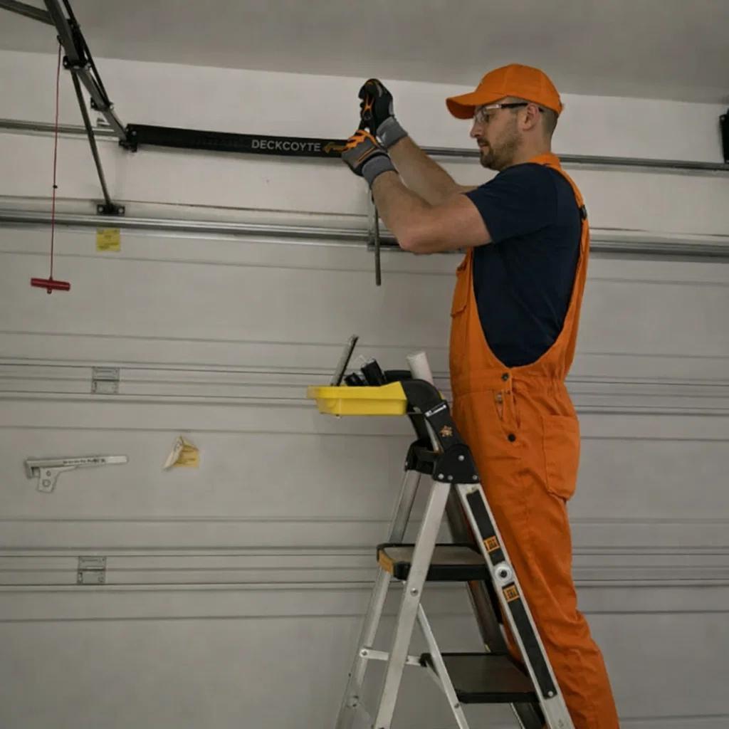 garage-door-repair-colorado A licensed technician performing an emergency garage door repair in Colorado