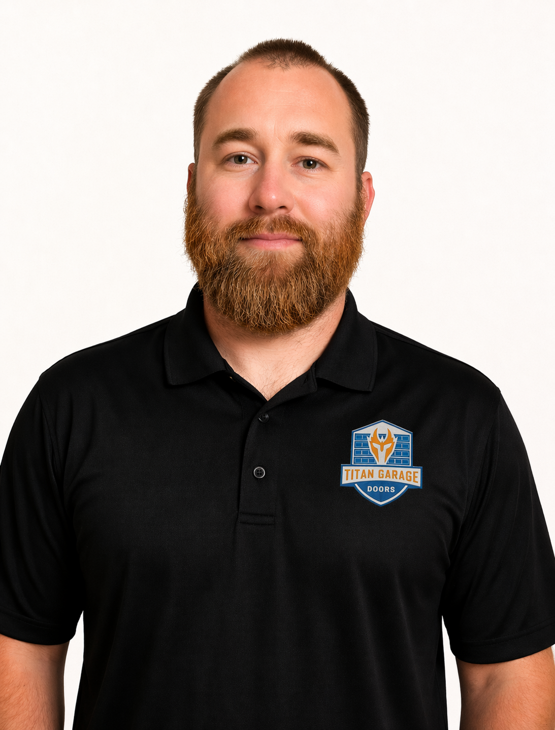 A close-up image of Brandon E., sales & business development manager at Titan Garage Doors CO